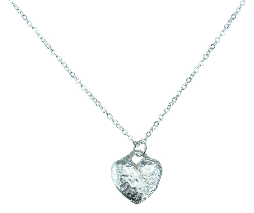10 Wedding Anniverary Tin Heart Pendant - 100% Pure Tin