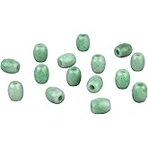 Amogeeli 15pcs Green Aventurine Stone Large Hole Barrel Loose Stone Beads for Jewelry Making, Roundelle European Big Hole Spacer Beads for Macrame Dread Hair Braids