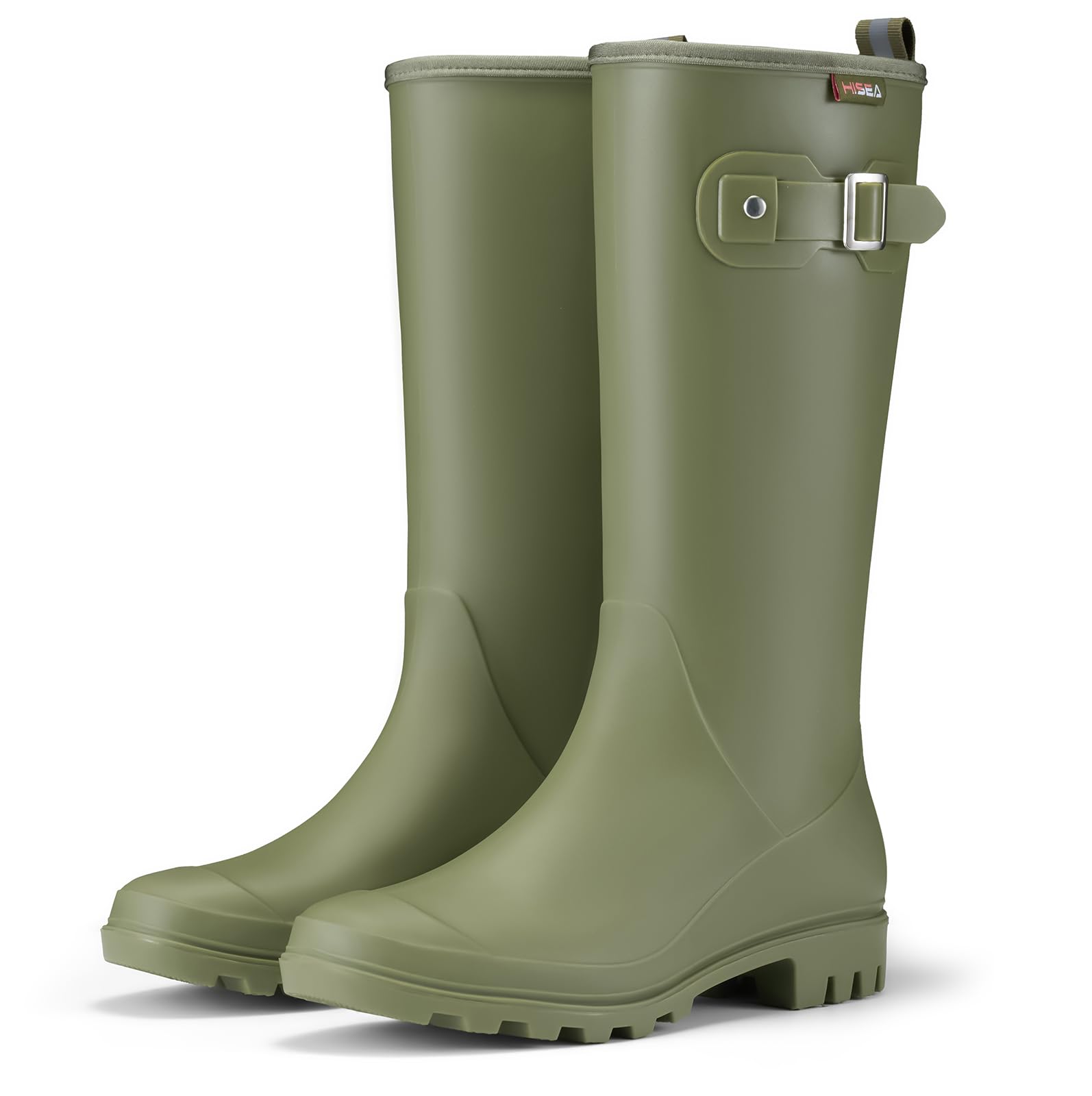 HISEA Women Rain Boots Slim Calf PVC Rubber Boot