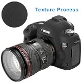 STSEETOP Canon 5D Mark IV Camera Case, Professional Silicone Rubber Camera Case Cover Detachable Protective for Canon 5D Mark IV (Black)