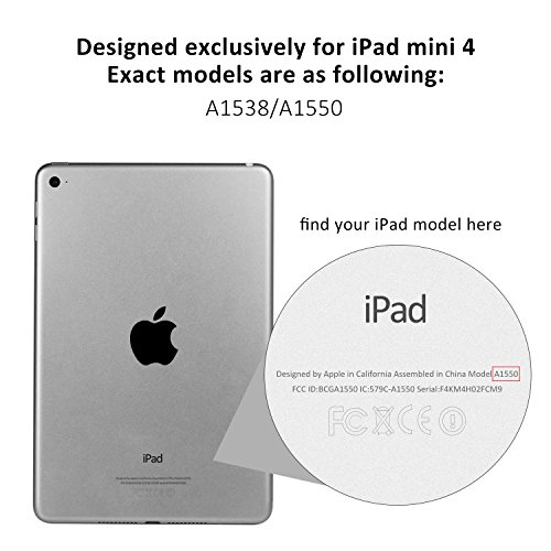 iPad Mini 4 Case, JETech Apple iPad Mini 4 Folio Case Cover with Auto Sleep/Wake for Apple iPad Mini 4 2015 (Dark Grey) - 3285