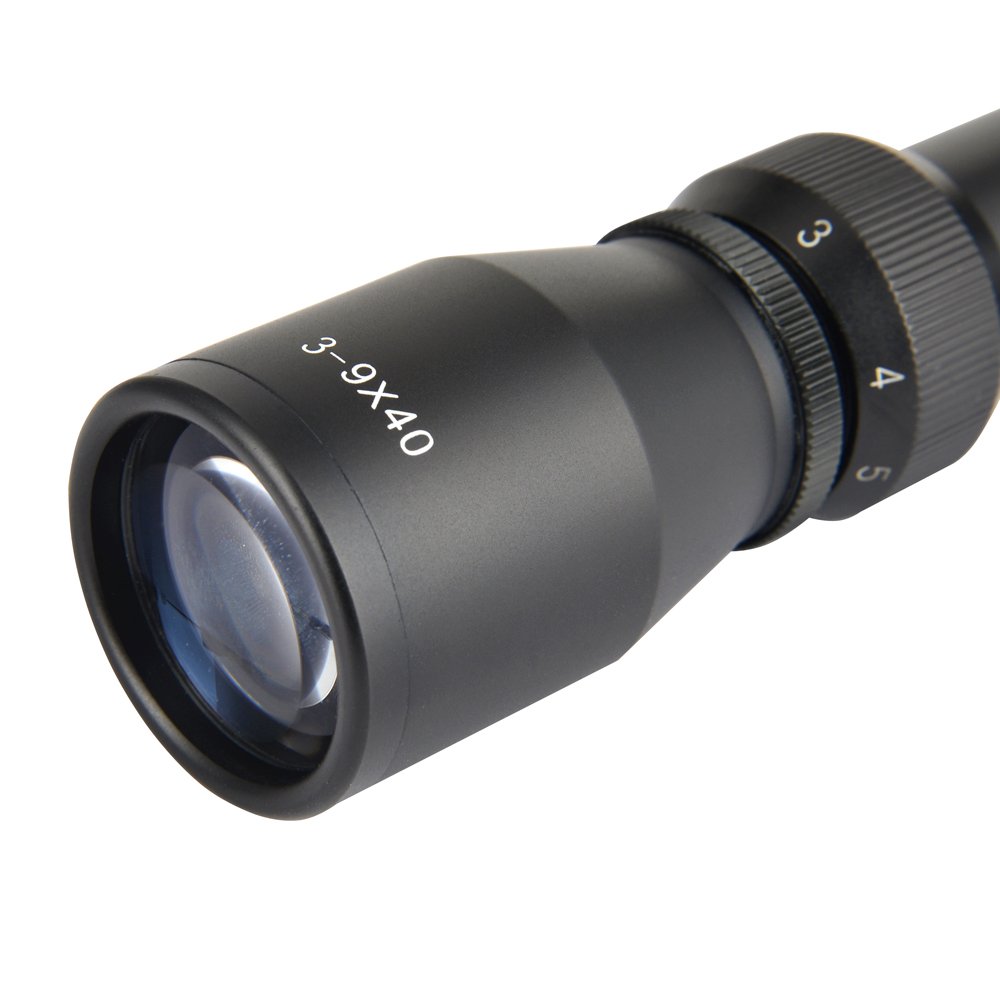 Stamo Riflescope Hunting Rifle Scope 3-9X 40mm Hunting Rifle Scope Sight Optics, Black