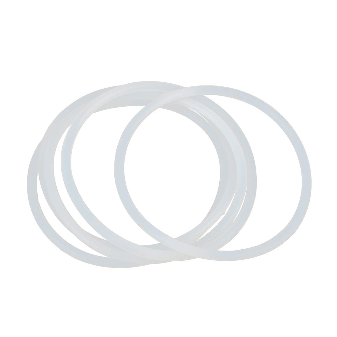 X AUTOHAUX Silicone O-Rings, 85mm OD 77mm ID 4mm Width VMQ Seal Gasket for Compressor Valves Pipe Repair, White, Pack of 5