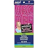 Artskills PA-1985 Glitter Vinyl Letters, 1 and 2-Inch Assortment, Pink