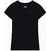 Armani Exchange Womens V Neck Logo Tee