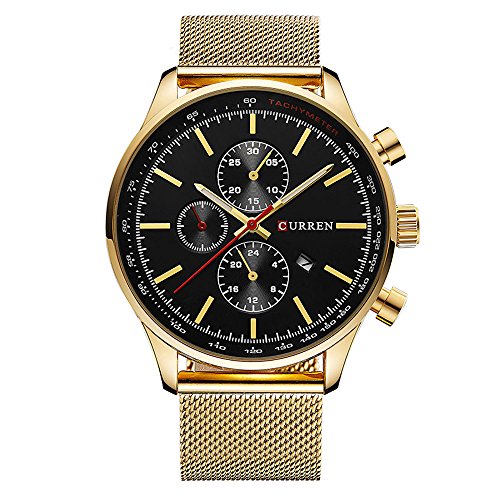 CURREN Original Men's Sports Waterproof Stainless steel Date Watch Good Quality 8227 Gold Black