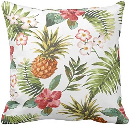 Kathrow Tropical Hibiscus Flowers Square Cushion Throw Pillow Covers 24"*24"