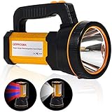 Rechargeable Spotlight Flashlight LED Spot lights Hand held Searchlight Handheld High Lumens Super Bright Large Battery Powered 10000mah Outdoor Flashlight Torch Waterpoof,Flood Search Light Camping