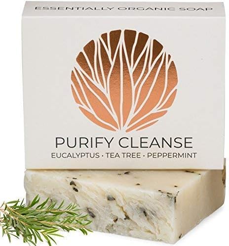 Eucalyptus Tea Tree Peppermint Soap Bar Artisan Hand Made | 100% Organic Natural & Non Toxic | Face & Body Wash for Combination and Oily Skin, Acne, Eczema - 4.5ozREVERENCE NATURALS