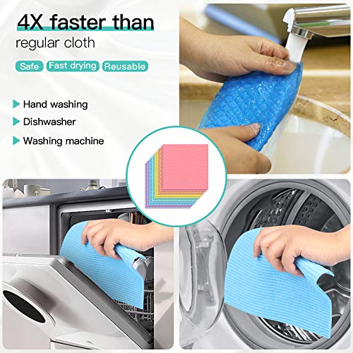 Jekayla Swedish Dishcloth Cellulose Sponge Cloths，EcoFriendly Reusable
