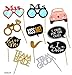 InstaBooth Photo Booth Props (63 Pieces) - Great Decorations for Wedding, Bachelorette, Bachelor, Bridal Shower, Bride, Groom, Selfie Party Props - DIY Required