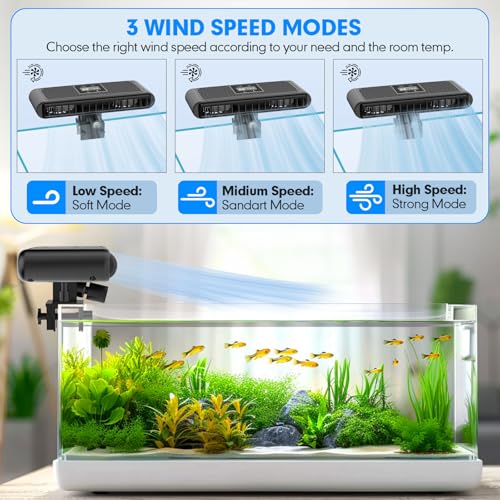 hygger Aquarium Cooler, Intelligent Automatic Temperature Control, Quiet Aquarium Fan, Adjustable Air Speed Aquarium Water Cooler