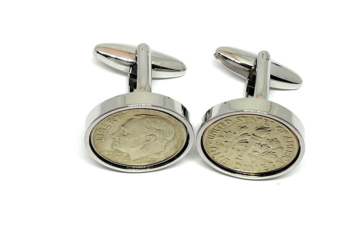 Premium 2012 American Dime for a 14th Birthday or Anniversary cufflinks