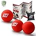 RitFit Peanut Massage Lacrosse Ball for Myofascial Release, Trigger Point Therapy, Muscle Knots, and Yoga Therapy. Single Massage Ball Carry with Bag and Workout Guide (Red)