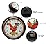 Infinity Instruments 12 inch Country Round Non-Ticking Silent Battery Operated Easy to Read Wall Clock for Living Room, Bedroom, Kitchen, Home Office, Red Rooster