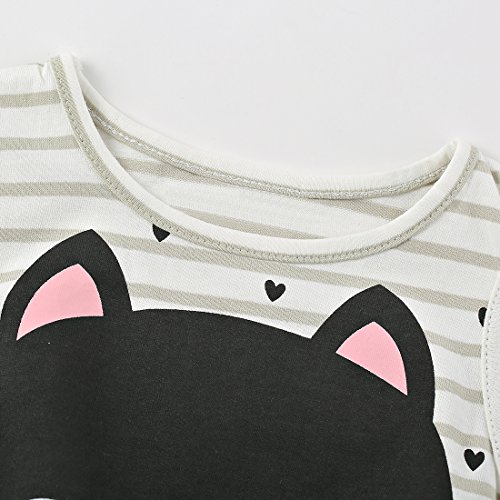 Cellicigal Baby Girl Toddler Outfits One Piece Sets Letter Printed Lovely Cat Summer Sleeveless Tutu Dresses (3T-4T, Grey)