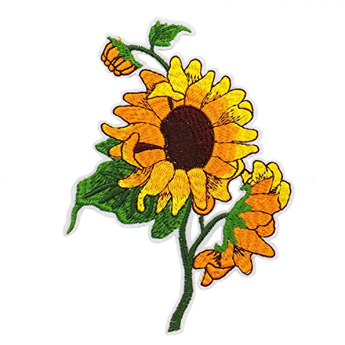 Czorange Sun Flowers Have a Nice Day Embroidered Applique Iron on Patches