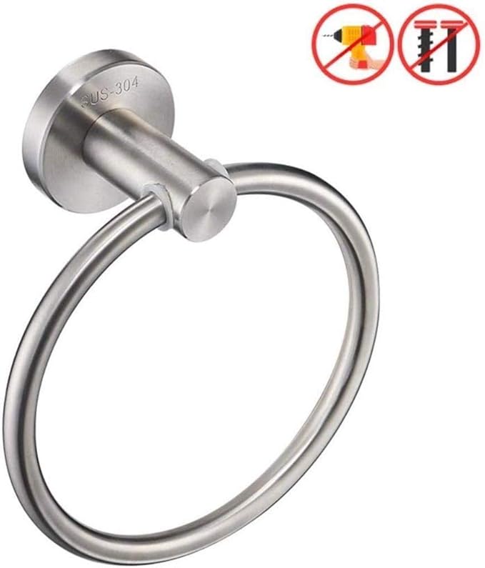 Soporte para toallas autoadhesivas Anillo para toallas de baño de acero