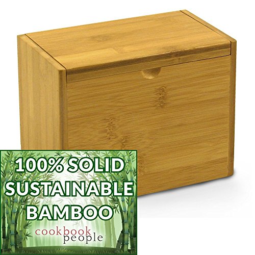 Cookbook People Recipe Box Bamboo (Unengraved) 4x6 Cards - Up to 300 Cards - Includes Dividers