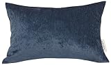 TangDepot Handmade Solid Chenille Decorative Throw Pillow Covers, Pillow Shams, Rectangle Pillow Covers, Cushion Covers, Pillowcase - (12"x18", Navy Blue)