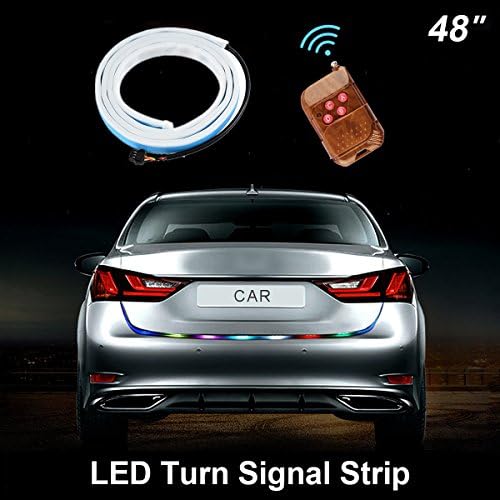 48 Inch Remote Control Car Turn Signal Strip, Waterproof RGBW LED Light Bar, Exterior Decorative Lights