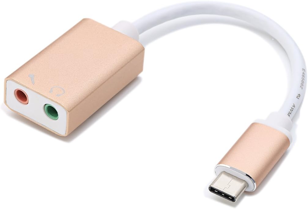 YSSHUI USBC Audio Adapter, TypeC External Stereo Sound Card With 3