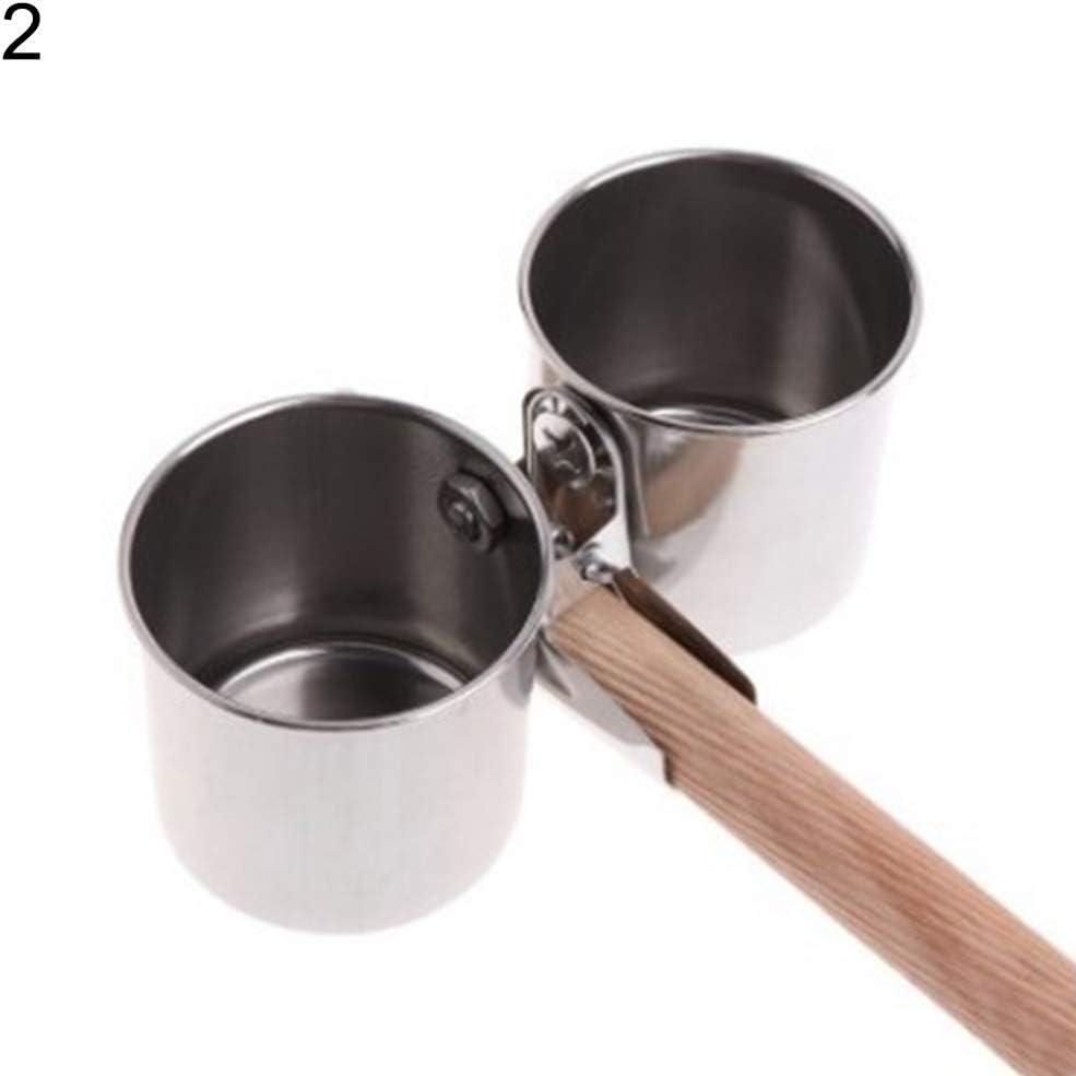 Duk3ichton Metal Bird Parrot Feeder Food Water Feeding Bowl Pet Cage Clip Cup Dispenser - Silver 2