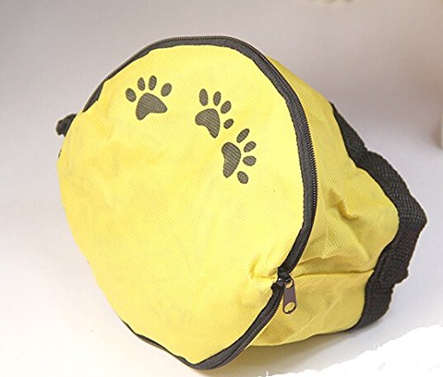 Zippered Collapsible Fabric Jardin Dog pet bowls water bowl drinking utensils random color