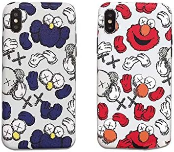 iPhone Protective Case Self-Designed Street Fashion KAWS X Sesame Street Protector for Couple (Red, iPhone Xs Max)