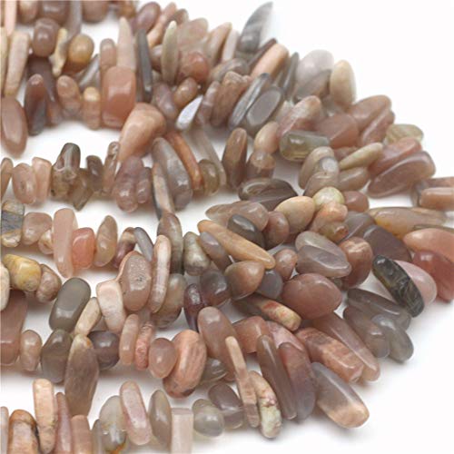 Oameusa Agate Chips 8-20mm Pink Moonstone Agate Beads Round Beads Gemstone Beads Loose Beads Agate Beads for Jewelry Making 15" 1 Strand per Bag-Wholesale