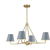 Crystorama Xavier 4 Light Vibrant Gold + Blue Chandelier