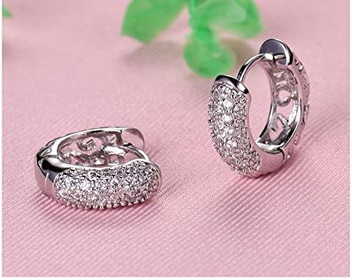 Round Crystal Earrings Gold Platinum Plated Hoop Earrings CZ Stone Cubic Zirconia Earring Vintage Jewelry E133