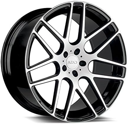 22" Inch Staggered Azad AZ0006 Black Machine Face Wheels &amp; Tire Package | LEXANI FORGIATO ASANTI GIOVANNA AUDI MERCEDEZ INFINITY BMW