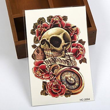 JYT (1pcs) Temporary Tattoo Hand/Skull,Rose,Pocket Watch/Waterproof Big Size Fake Tatoo Sticker Art/Armband,Hand,Back