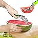 Multifunctional Fruit Knife ,Goldflower Silver Stainless Steel Watermelon Slicer Cutter with Ideal for Watermelon, Cantaloupe, Dragon Fruit ,Cake and etc.