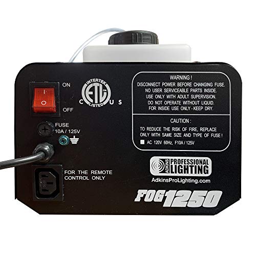 1250 Watt Fog Machine - W/Remote and One Gallon Fog Juice - Impressive 8,000 Cubic ft. per minute - Adkins Professional Lighting FOG1250 - Thumbnail 4