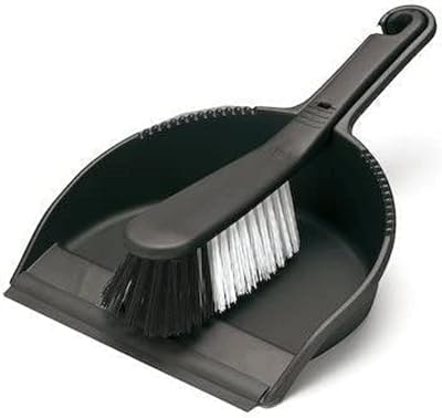 Addis Dustpan and Brush Set Black 22.5 x 31.5 x 11 cm Heavy Duty