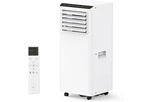 Takywep 8000 BTUs Portable Air Conditioner with Cooling, Dehumidifier, Fan 3-IN-1 Room AC, 24H Timer, 2 Fan Speeds, Sleep Mode, Portable AC with Remote Control for Home