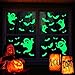 OCATO 35Pcs Halloween Decorations Halloween Wall Decals Stickers Glow in The Dark Halloween Window Cling Decals Luminous Bats Ghost Peeping Eyes Decals Wall Décor for Halloween Party Decorations