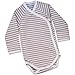 Under The Nile Side Snap Long Sleeve Babybody (Tan Stripe) - NB-3 Months