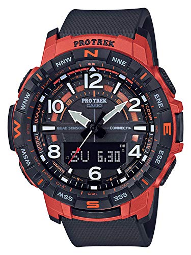 Casio Protrek Mens Black & Orange Quad Sensor Smartphone Link Watch PRT-B50-4