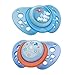 Chicco Flair Orthodontic BPA-Free Pacifier with Reusable Sterilizing Case, 2-pack, Teal/Green, 6-12m