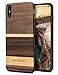 YFWOOD for iPhone Xs Wood Case, Geometric Wood Grain Cover Slim Textured Scratch Proof Drop Proof Durable Bumper Full Body Protective Case for iPhone X/XS