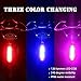 Bodyguard Bike Tail Light-USB Charging,(Red, Blue, Pink)3 Color Changing, 6 Modes, Waterproof & Lightweight.High Intensity Bike Rear Helmet Light Fits on any Bicycles