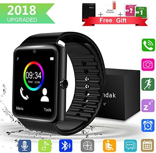 Bluetooth Smart Watch with Camera TouchScreen, Unlocked iPhone Smartwatch SIM Card Slot Watches, Waterproof Sports Smart Wrist Band Watch Compatible with Android Phones IOS Samsung for Kids Men Women