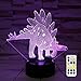 ZOKEA Dinosaur Toys Night Lights for Kids 7 Colors Changing 3D Night Light with Smart Touch & Remote Control Bedside Lamp for Kids for Boys Girls Age 2 3 4 5 6+ Year Old Boys Gifts Boys Toys