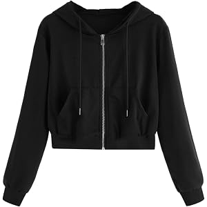 ZGTWHZY Cropped Zip Up Hoodie Women 2026 Y2k Casual Sweatshirts Workout Long Sleeve Drawstring Hooded Track Jacket Crop Tops