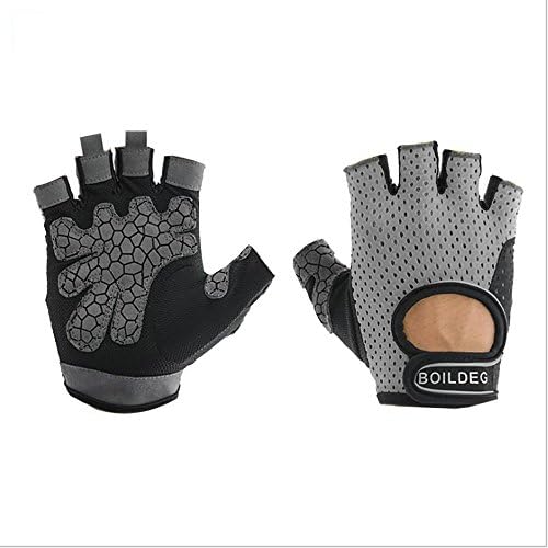 LZJZ Breathable Fitness Gloves Weightlifting, Biking, Cycling Spyware Microfiber Silica Weight Training Gloves Can Be Used For Callus And Protect Your Wrist (gray)