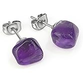 Turquoise Earrings, Natural Raw Turquoise Stud Earring with Stainless Steel Post, Handmade Turquoise Jewelry for Women Fashion Accessories