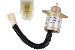 ZeeKee Fuel Shut Off Solenoid Valve SA-4569-T 17454-60010 1503ES-12A5UC5S 1503ES BX22D F2560E F3060 V1505T Compatible with Kubota Woodward Yanmar Machine Diesel Engines 12V